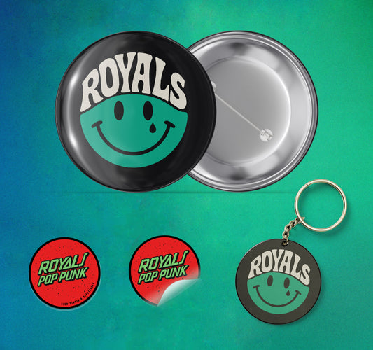 Keyring, Badge & Stickers Bundle